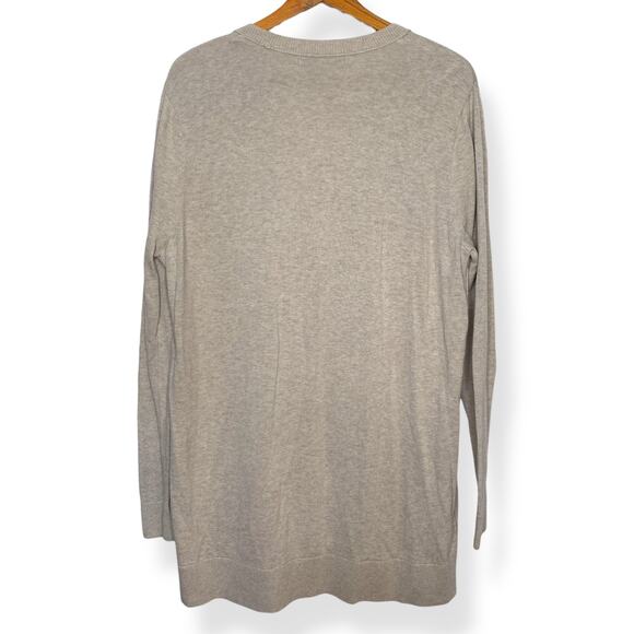 Abercrombie & Fitch women's tan long length button front cardigan sweater SZ XL - Picture 2 of 10